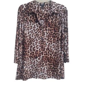 Alfani animal print knit blouse sz 2X